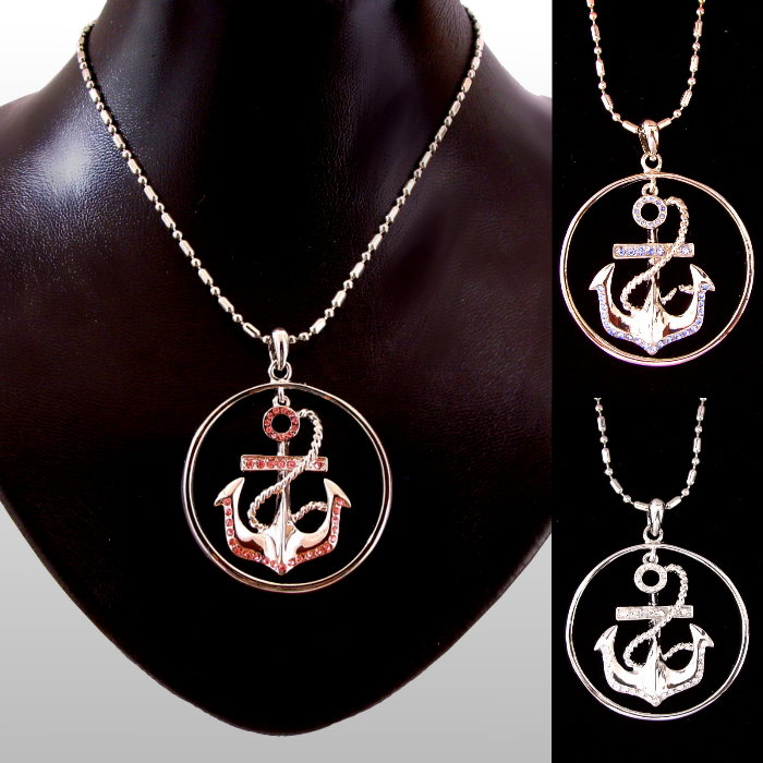 Fashion necklace with anchor pendant